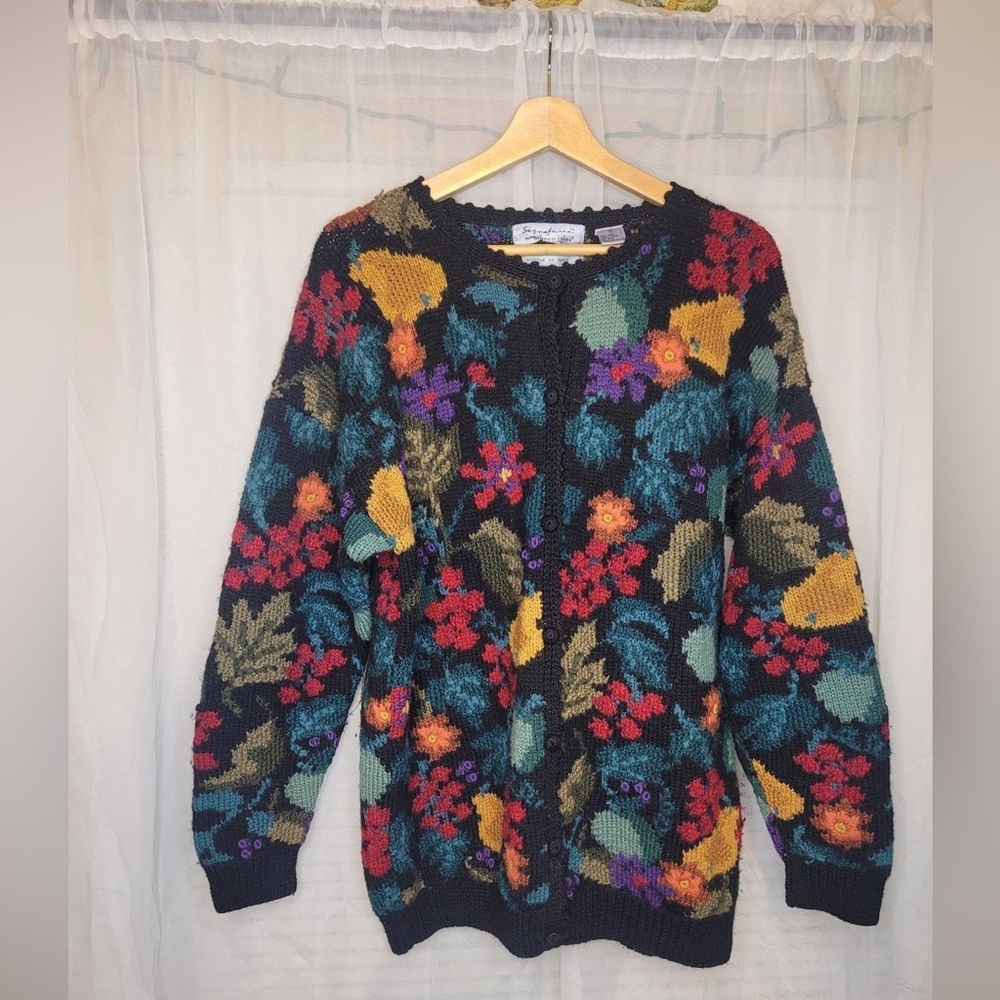 VINTAGE Signatures by Northern Isles womens vintage wool sweater size M - Picture 6 of 11